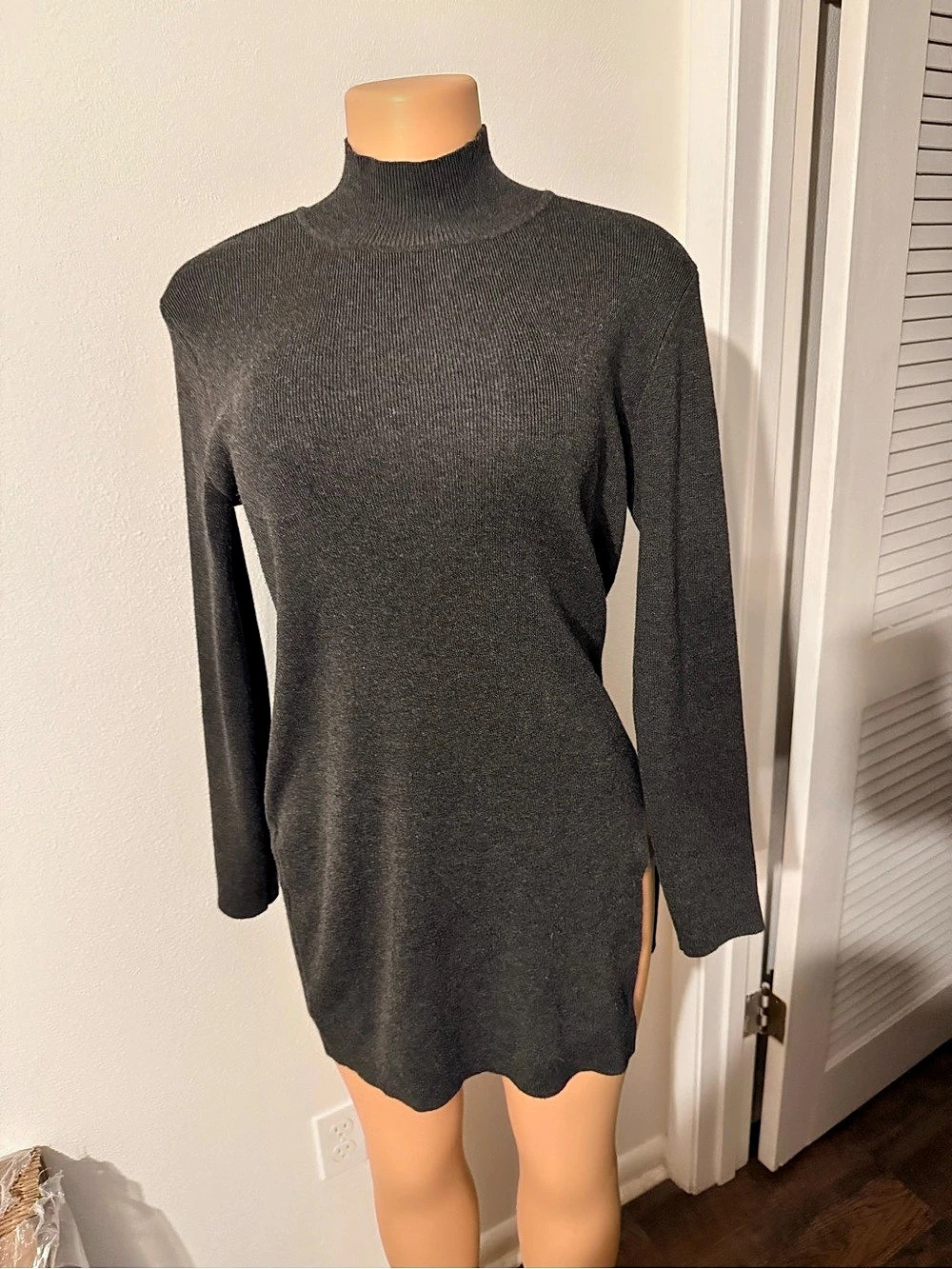 cable & gauge Ribbed Turtleneck Tunic in Gray M/L Like New